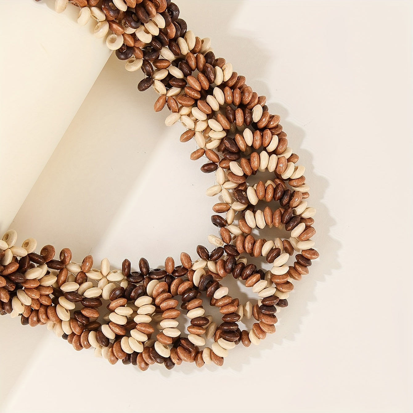 Bohemian Vintage Wooden Beaded Choker Necklace - Handcrafted Multicolor Boho Style Unisex Neck Accessory for Daily Wear, Party, Beach Events & Pride Month