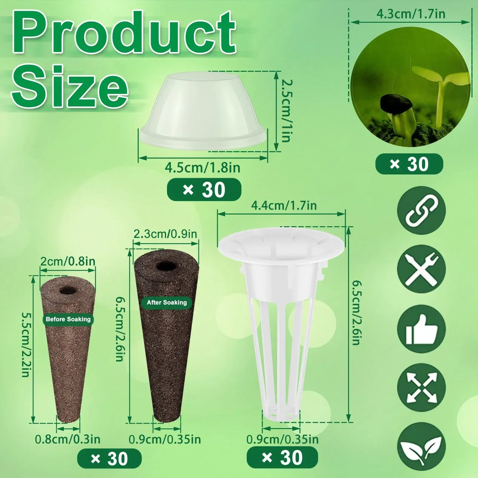 120Pcs Hydroponic Garden Accessories Pod Set – Reusable Plant Pod Kit for Hydroponic Growing - Set / United States
