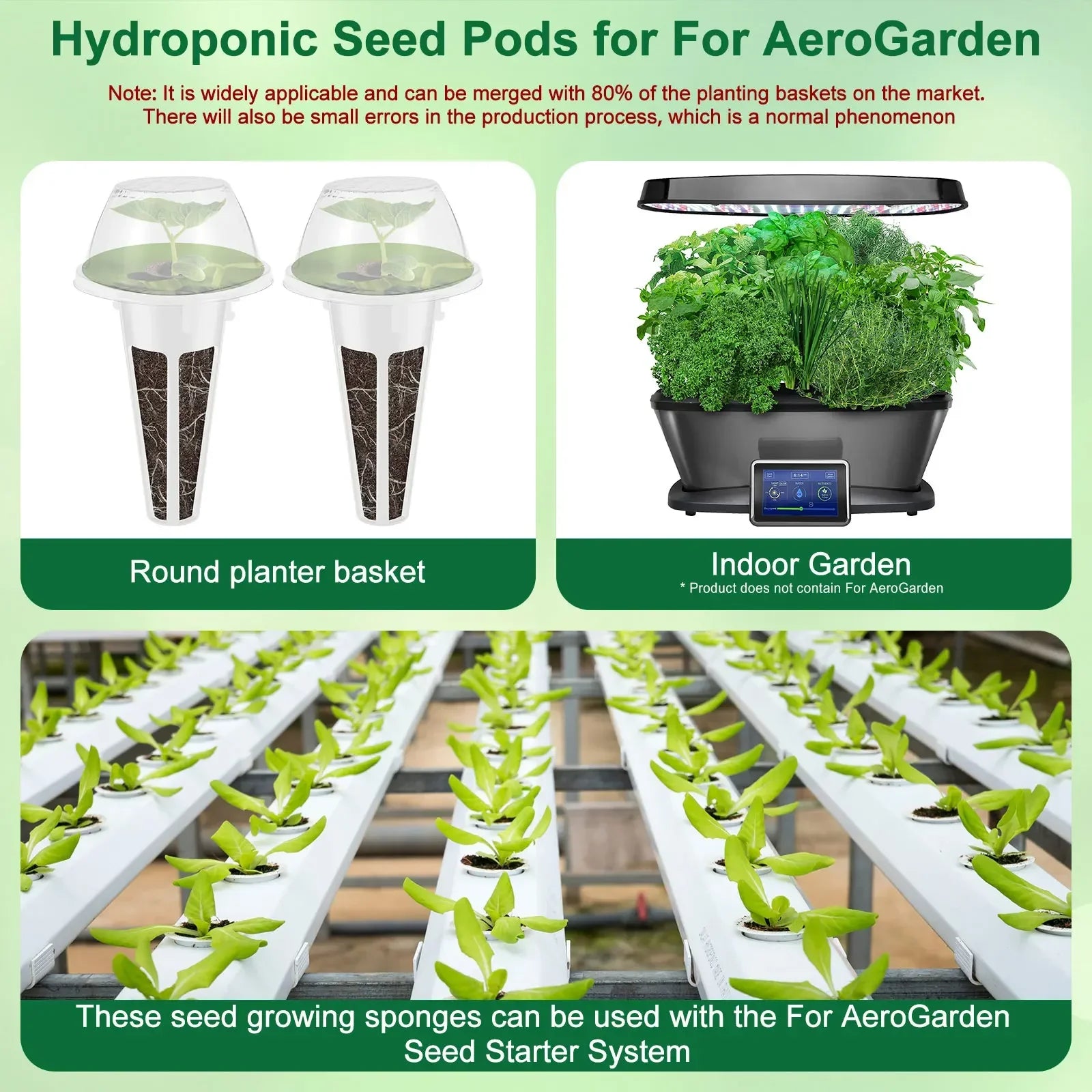 120Pcs Hydroponic Garden Accessories Pod Set – Reusable Plant Pod Kit for Hydroponic Growing - Set / United States