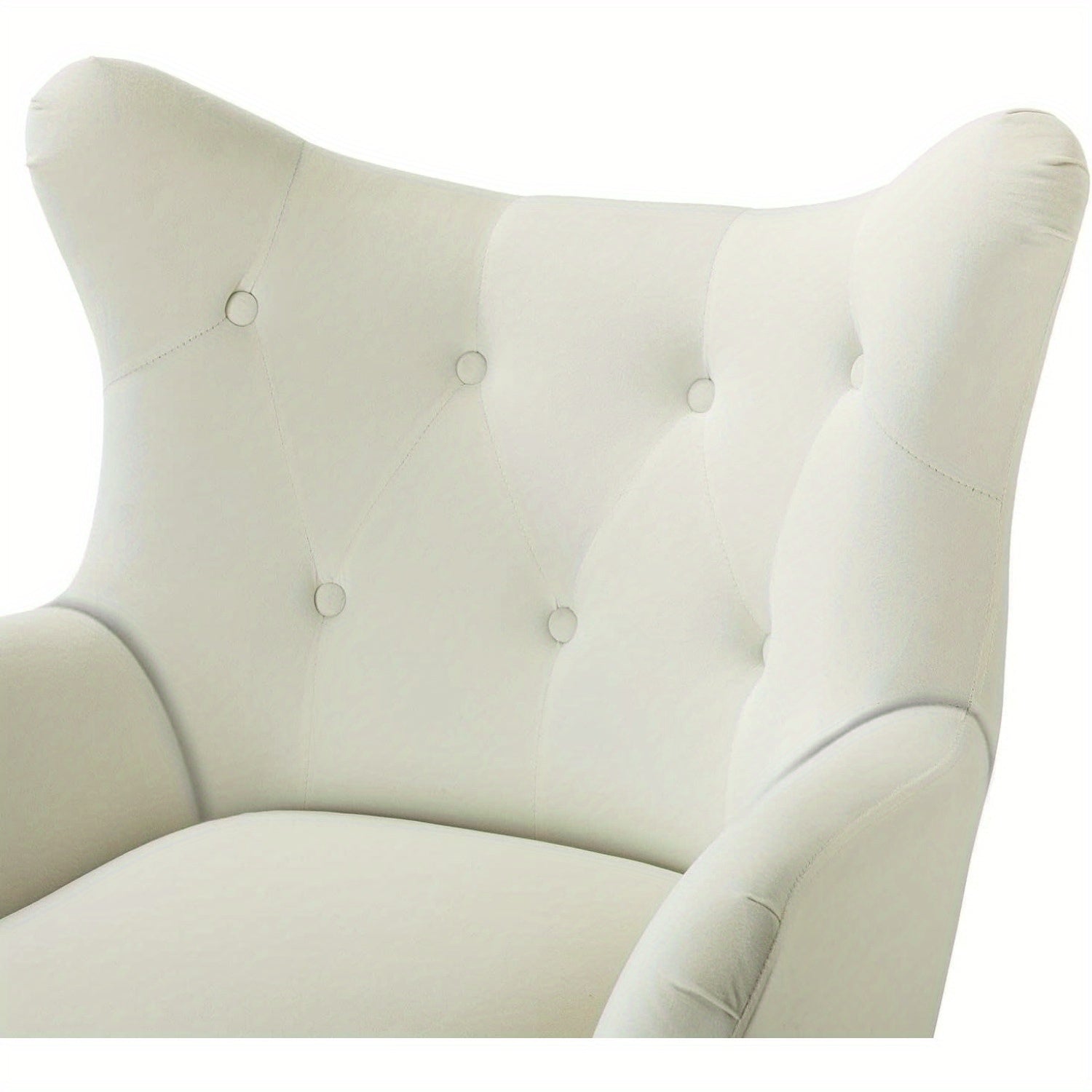 Velvet Wingback Accent Chair - Modern Tufted Armchair with Gold Metal Legs, Single Sofa Chair for Living Room, Bedroom, Club, or Stadium Suite