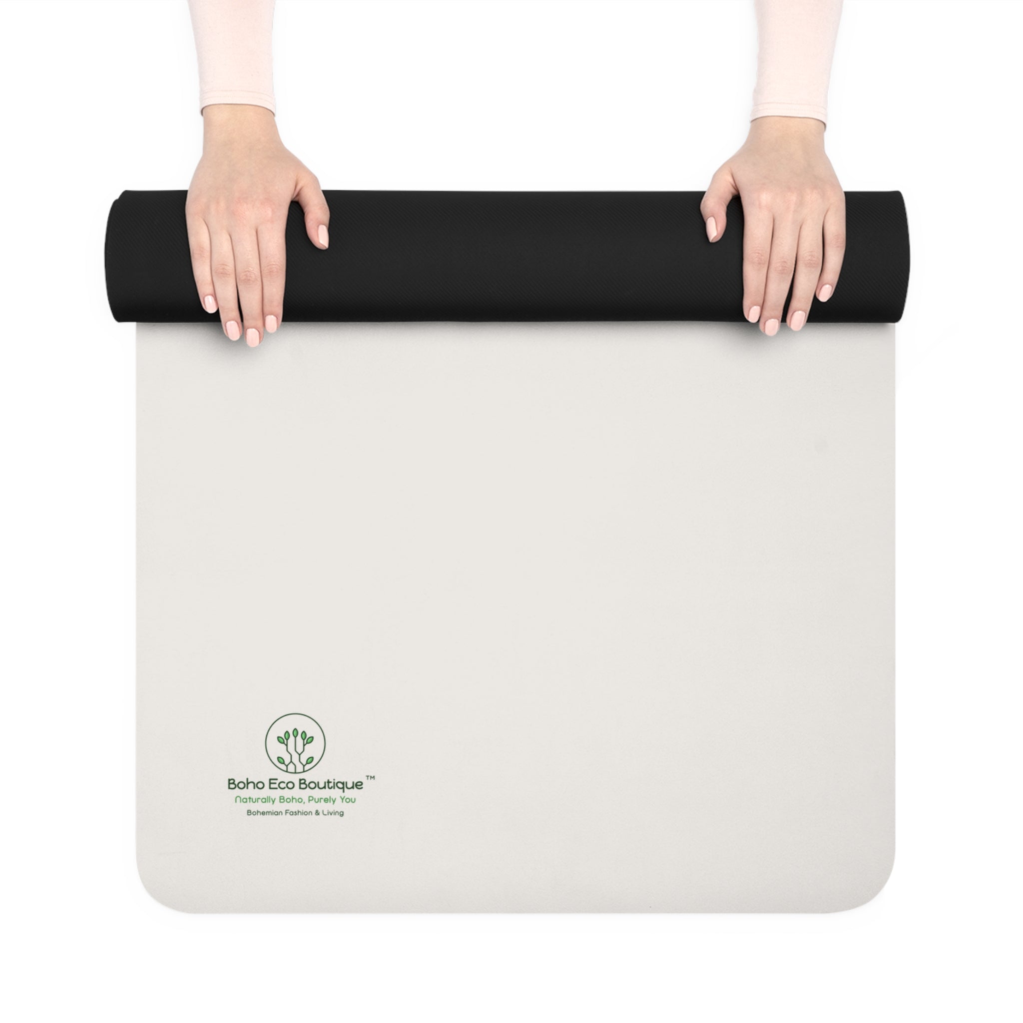 Yoga Mat, Boho Eco Boutique Custom Designed Mat with Positive Message. Eco-Friendly Rubber Mat for Yoga Practice, Meditation, Fitness