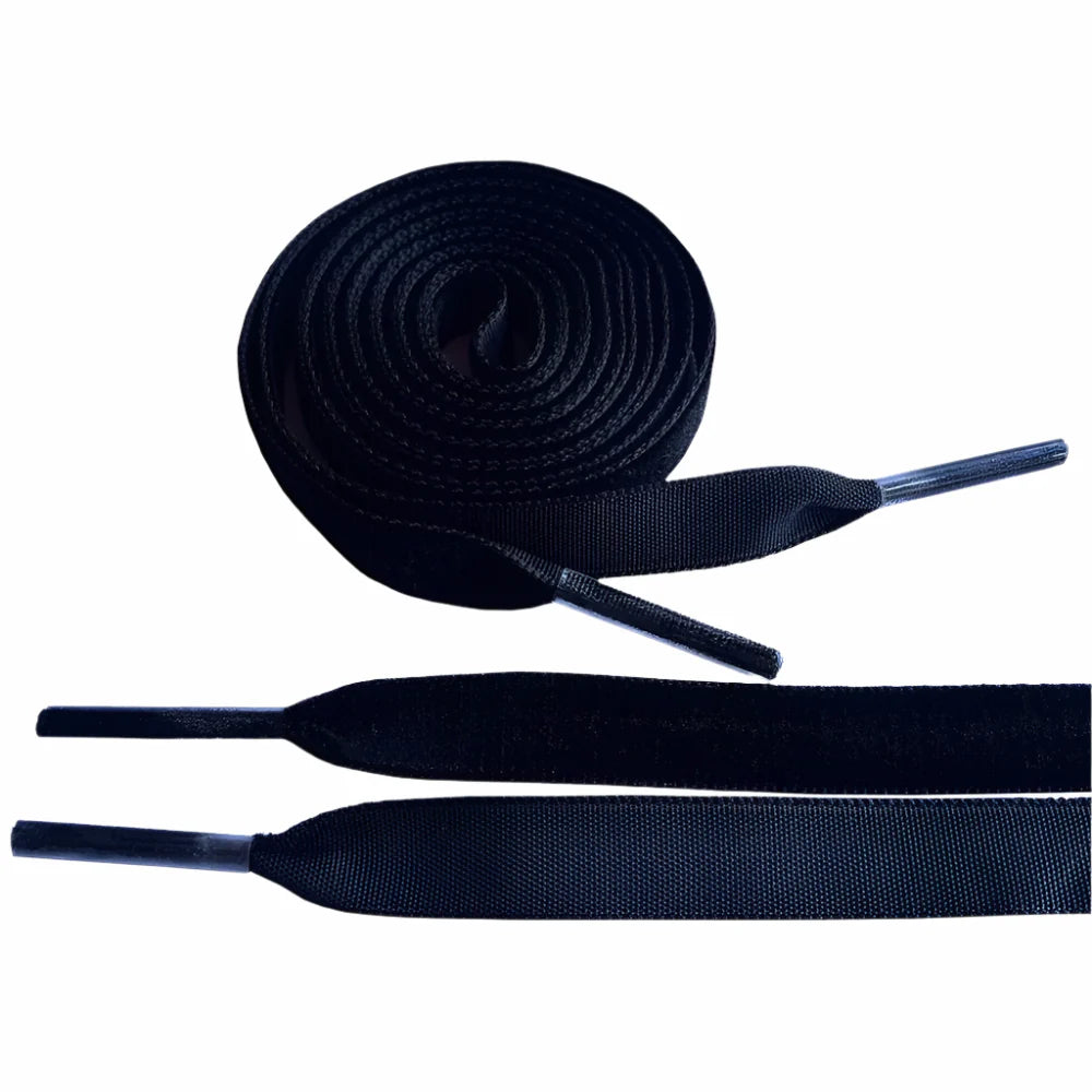1cm Wide Velvet Ribbon Flat Shoelaces - Fantastic Replacement Laces for Sneakers & Sports Shoes 120cm/47 Inch Length