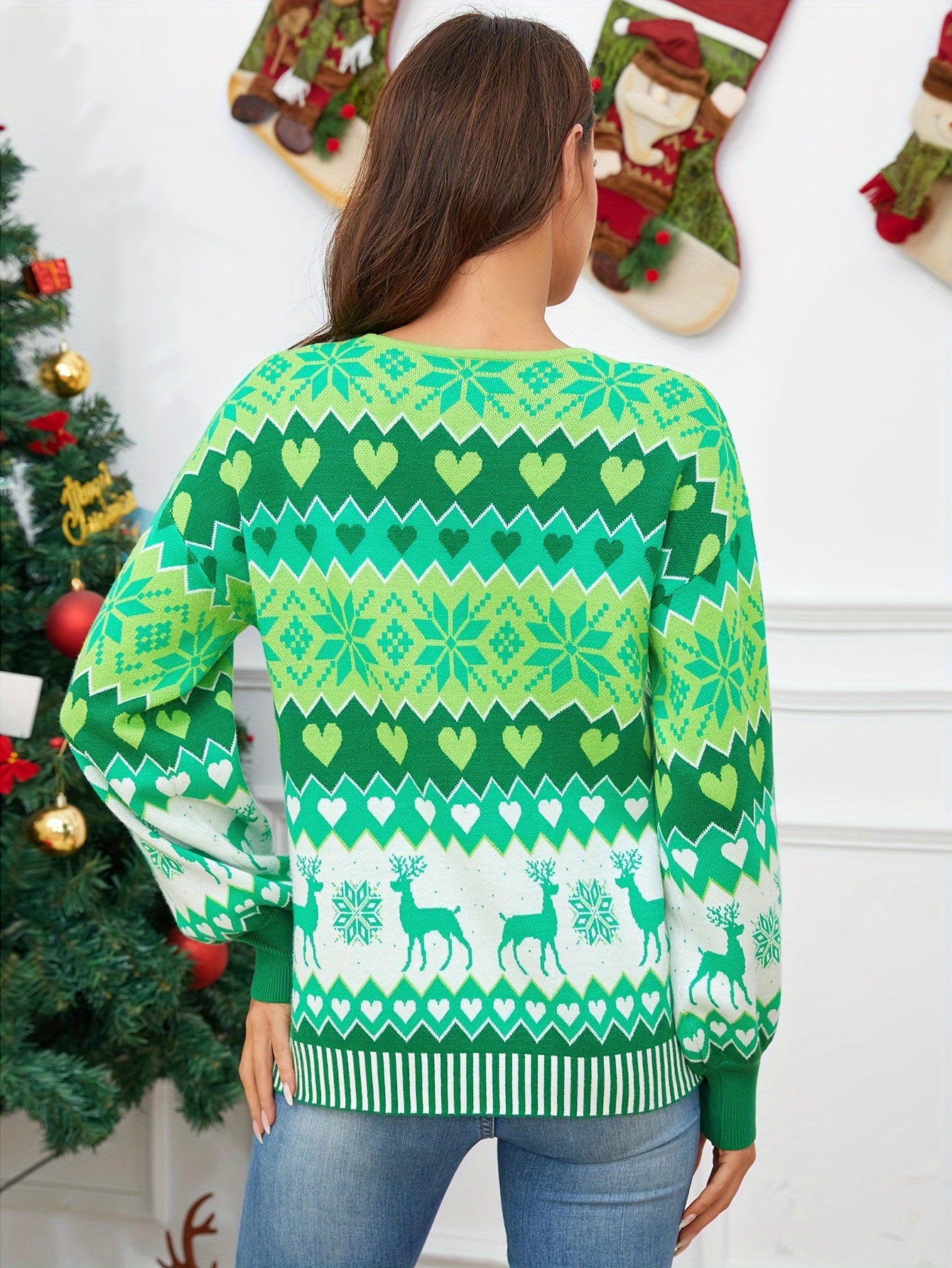 Christmas Sweaters for Women - Fun Patterned Cute Cardigans, Merry Winter Open-Front Knit Sweater Outerwear