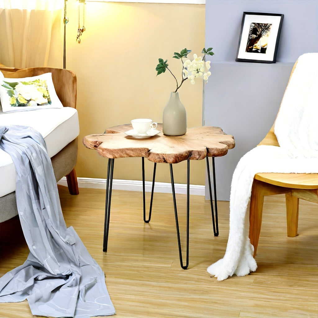 Chic Cedar Wood Coffee Table or Side Table with Natural Edge - Rustic Accent for Home or Patio Decor