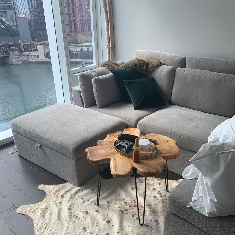 Chic Cedar Wood Coffee Table or Side Table with Natural Edge - Rustic Accent for Home or Patio Decor