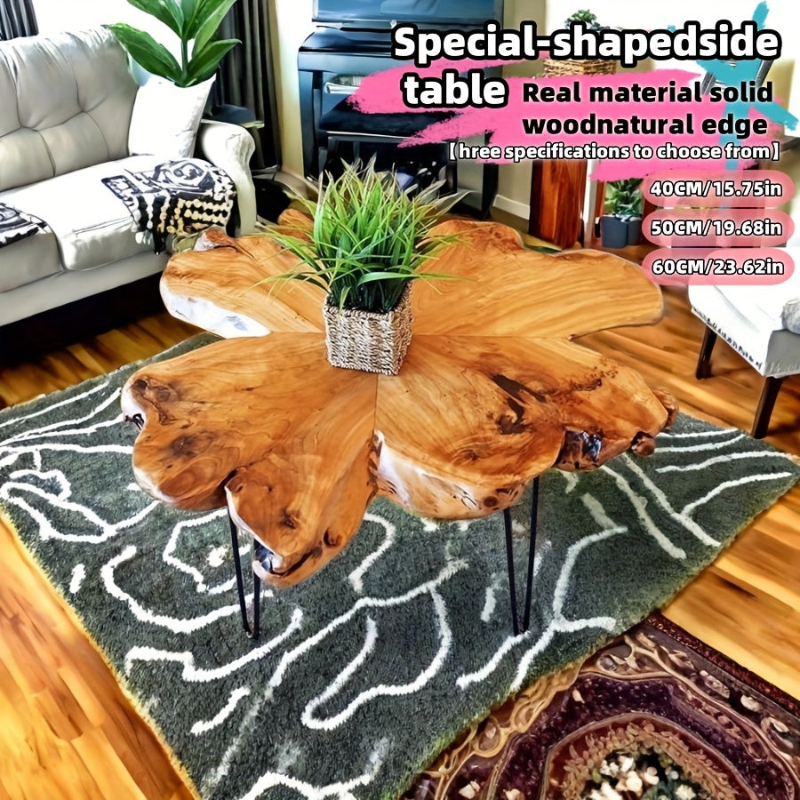 Chic Cedar Wood Coffee Table or Side Table with Natural Edge - Rustic Accent for Home or Patio Decor