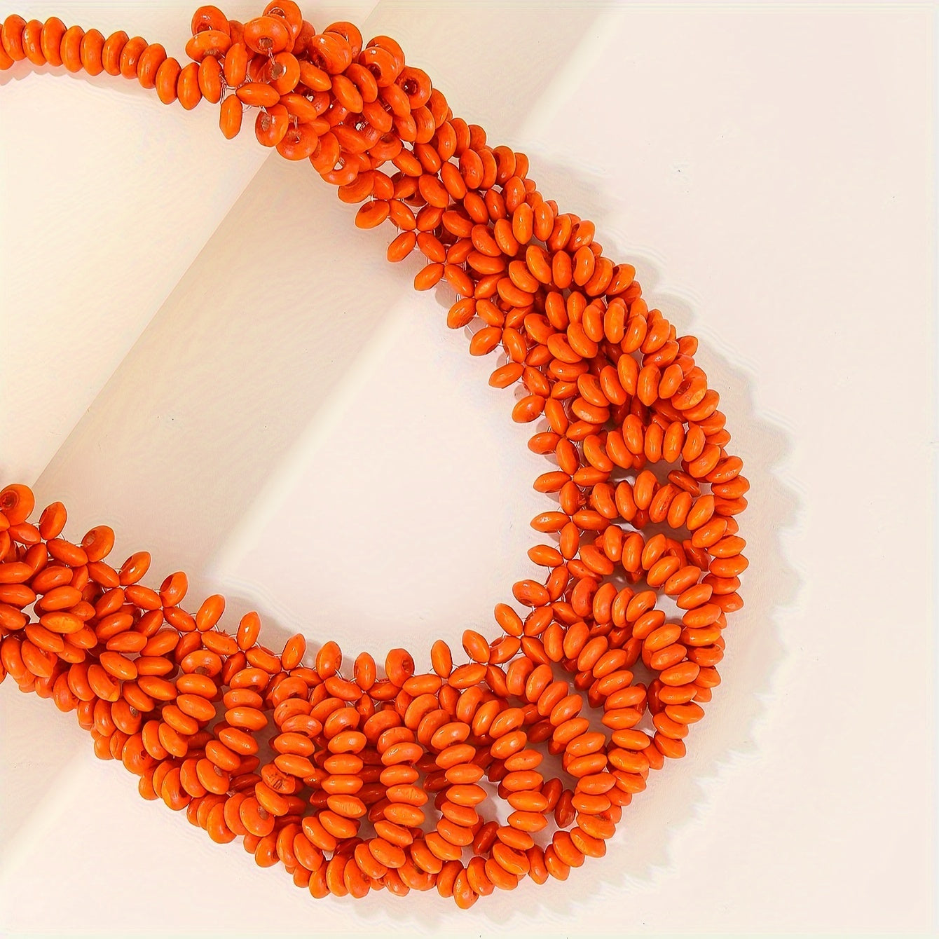 Bohemian Vintage Wooden Beaded Choker Necklace - Handcrafted Multicolor Boho Style Unisex Neck Accessory for Daily Wear, Party, Beach Events & Pride Month