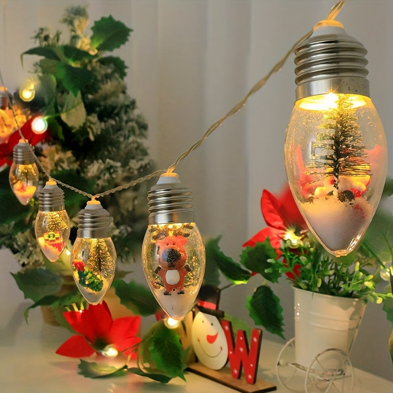 6.5ft Christmas Wishing Ball Lights with 10 LEDs - Battery-Powered String Lights for Holiday Decor & Festive Celebrations