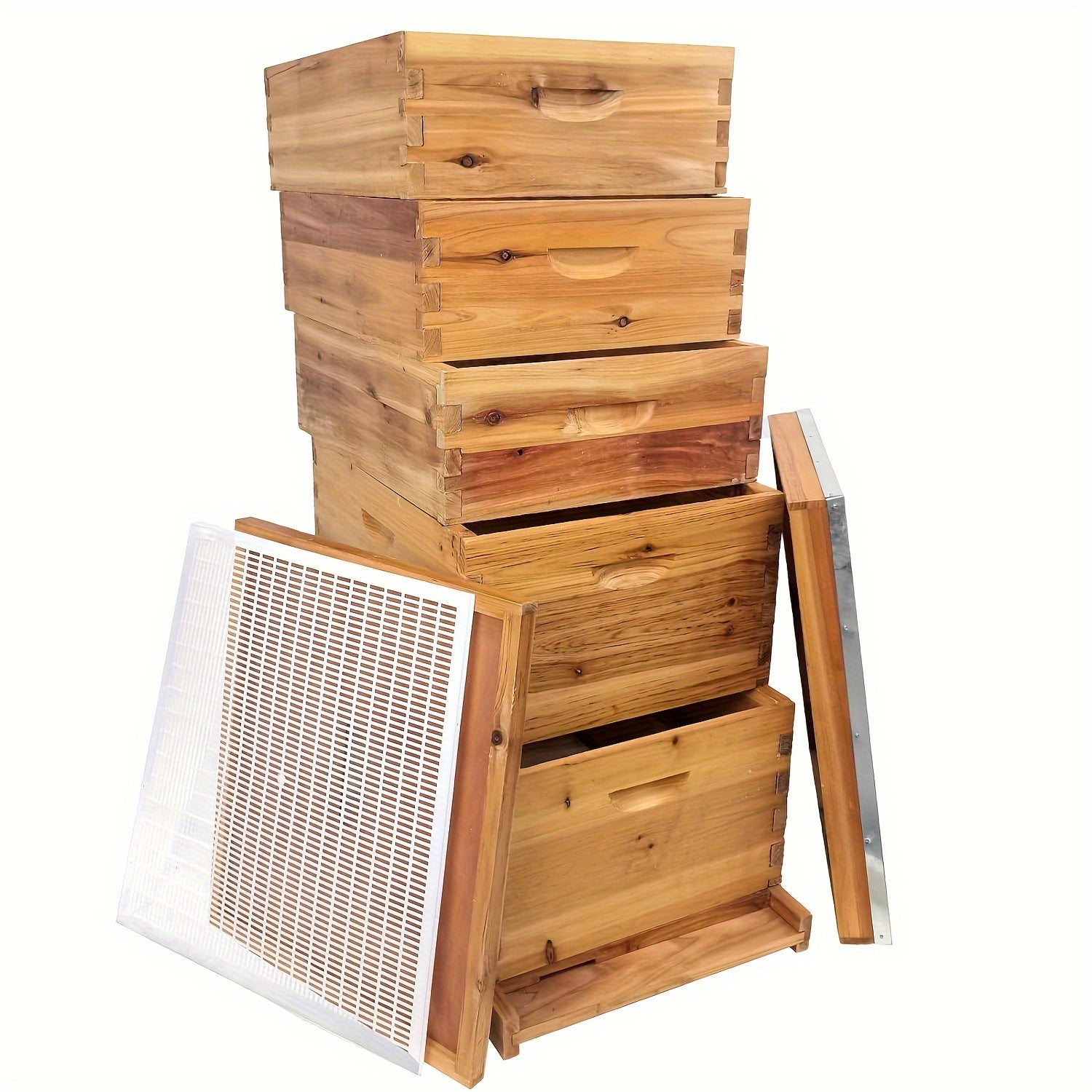 5/3-Layer Bee Hive Without Frames - Complete Beehive Kit for Beginners | Langstroth Design Coated with 100% Beeswax