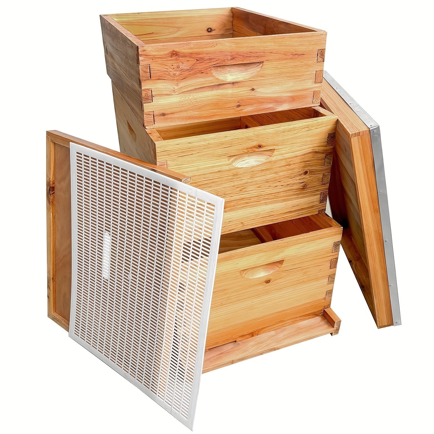 5/3-Layer Bee Hive Without Frames - Complete Beehive Kit for Beginners | Langstroth Design Coated with 100% Beeswax