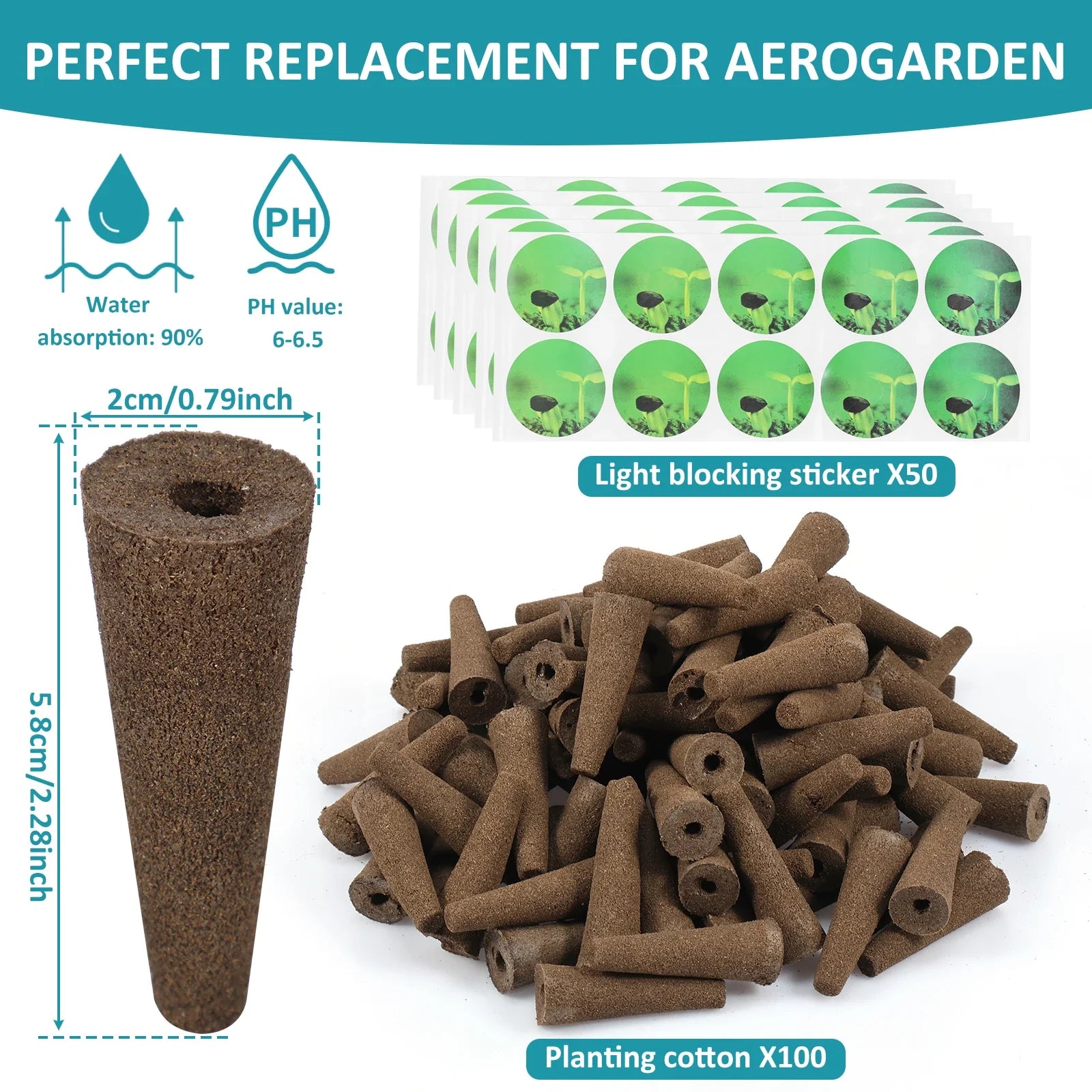 50/100pcs Garden Seed Nursery Sponges – Soilless Hydroponic Cultivation Growth Sponges for Indoor Garden Plant System &