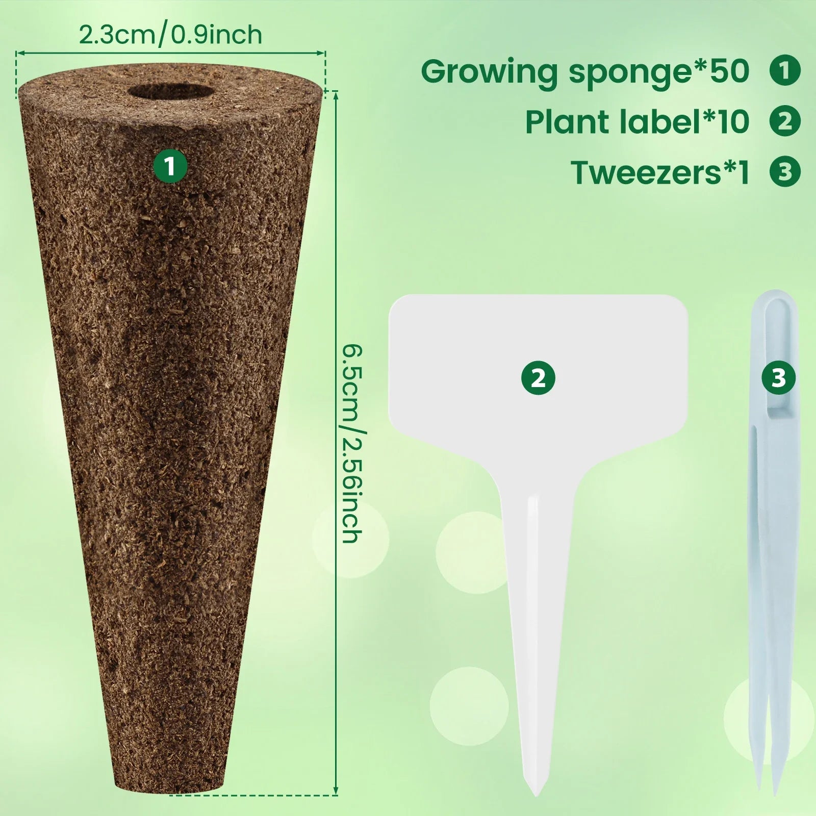 50/100pcs Garden Seed Nursery Sponges – Soilless Hydroponic Cultivation Growth Sponges for Indoor Garden Plant System &