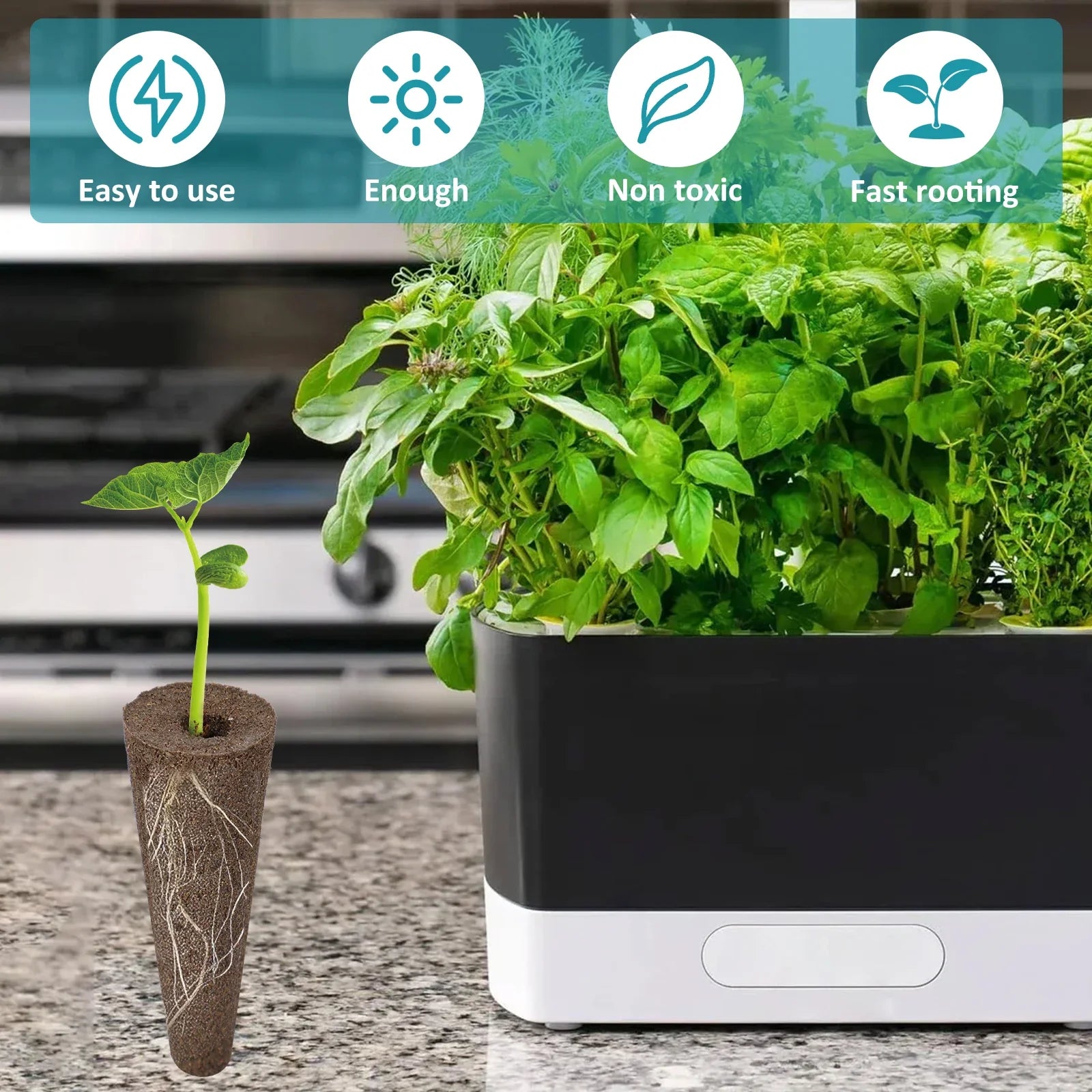 50/100pcs Garden Seed Nursery Sponges – Soilless Hydroponic Cultivation Growth Sponges for Indoor Garden Plant System &
