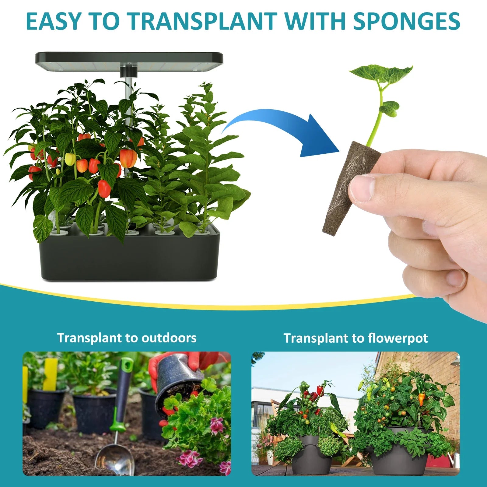 50/100pcs Garden Seed Nursery Sponges – Soilless Hydroponic Cultivation Growth Sponges for Indoor Garden Plant System &