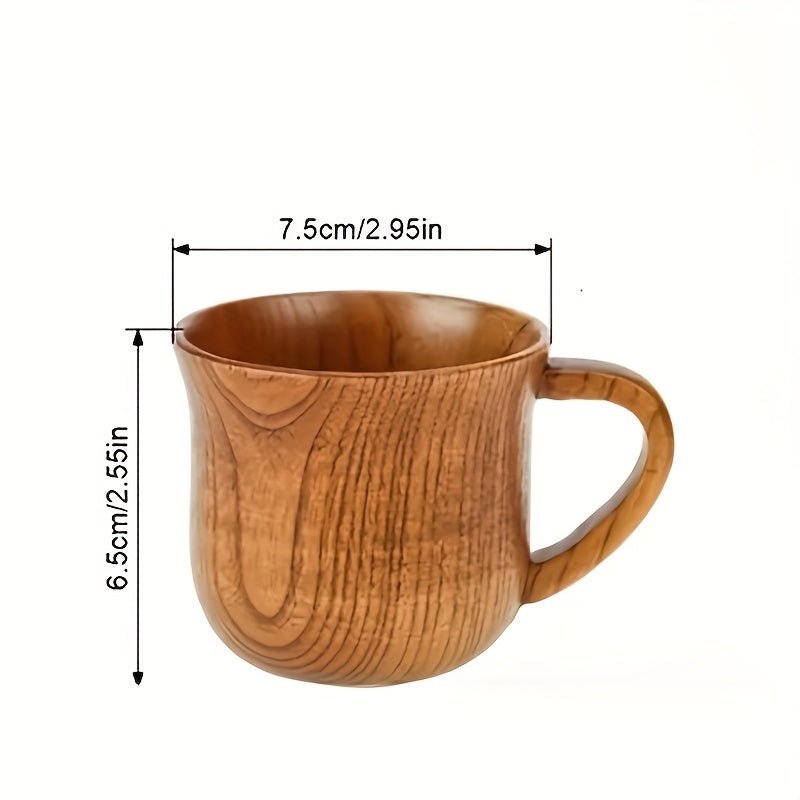decor - 6 Oz 2pcs Wooden Coffee Mugs with Handle - Stylish & Eco - Friendly Dining Cups, Perfect for Everyday Use - Boho Eco Boutique™ - decor - Boho Eco Boutique™ - 2 Packs -