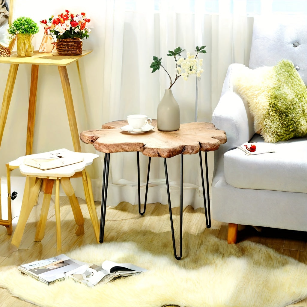 Chic Cedar Wood Coffee Table or Side Table with Natural Edge - Rustic Accent for Home or Patio Decor
