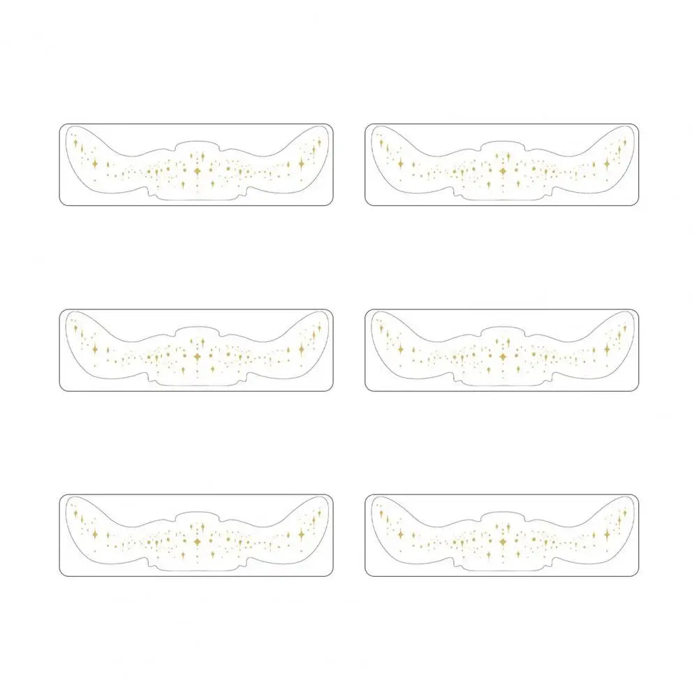 6Pcs Gold Glitter Freckles Face Tattoo Stickers Waterproof Artificial Freckle Patches Shimmering Makeup Speckles