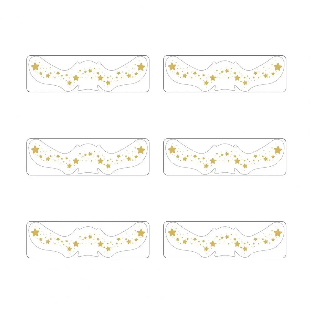 6Pcs Gold Glitter Freckles Face Tattoo Stickers Waterproof Artificial Freckle Patches Shimmering Makeup Speckles