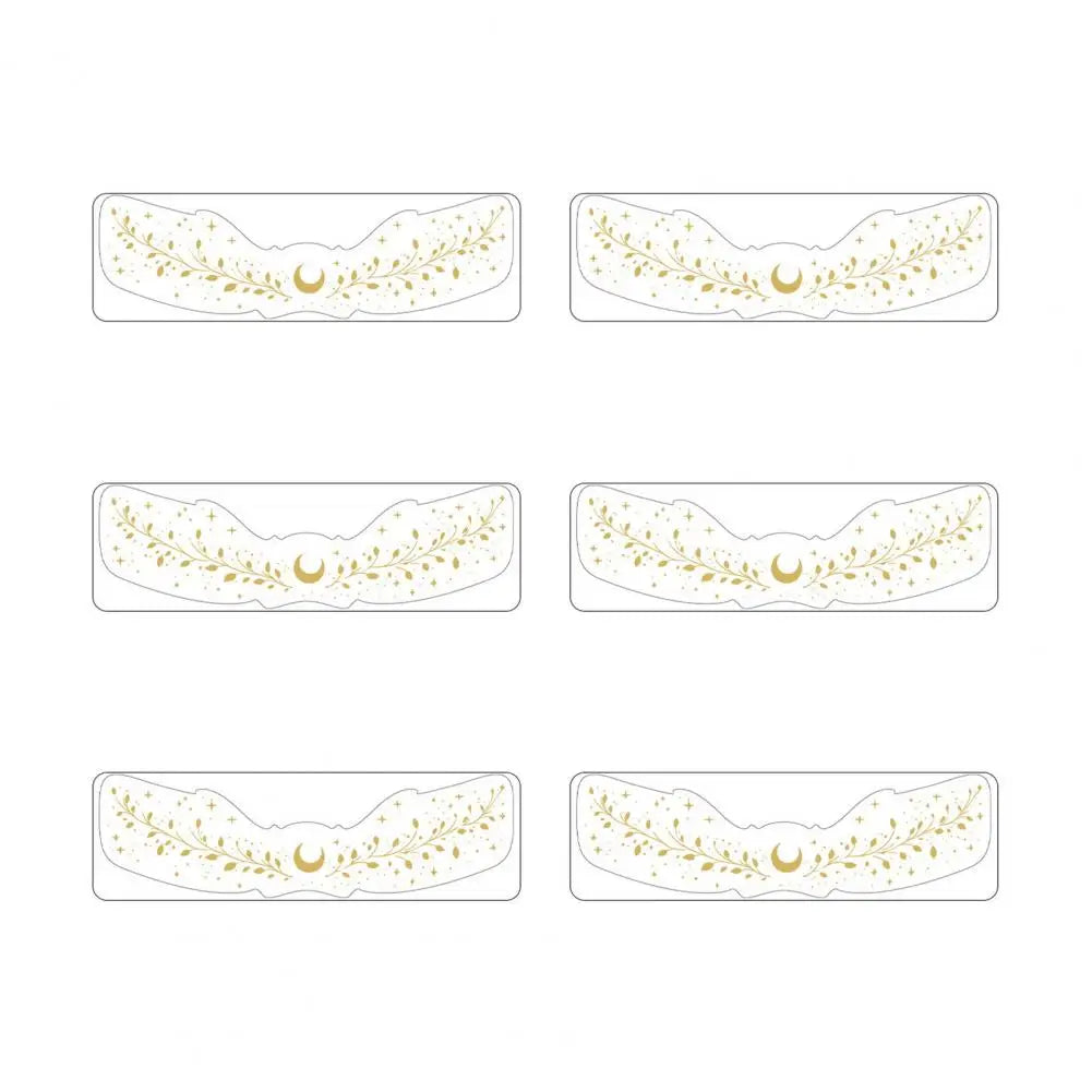 6Pcs Gold Glitter Freckles Face Tattoo Stickers Waterproof Artificial Freckle Patches Shimmering Makeup Speckles