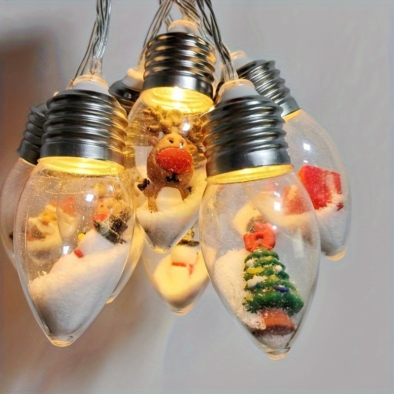 6.5ft Christmas Wishing Ball Lights with 10 LEDs - Battery-Powered String Lights for Holiday Decor & Festive Celebrations