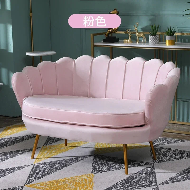 Nordic Flannel Single Sofa Chair - Light Luxury Living Room Furniture for Home or Beauty Salon, Custom Upholstered Modern Accent Chair