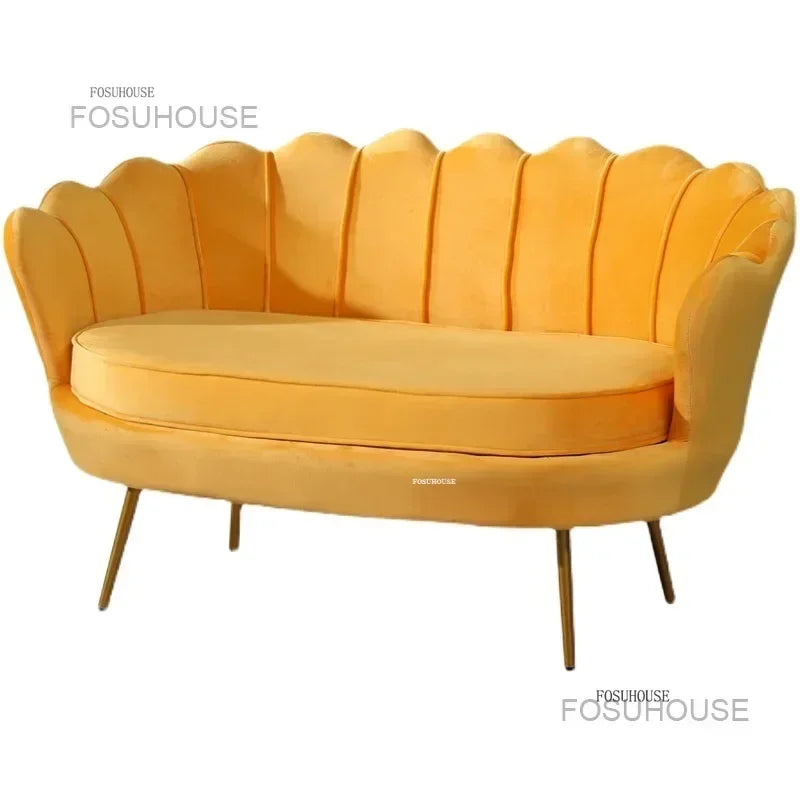 Nordic Flannel Single Sofa Chair - Light Luxury Living Room Furniture for Home or Beauty Salon, Custom Upholstered Modern Accent Chair