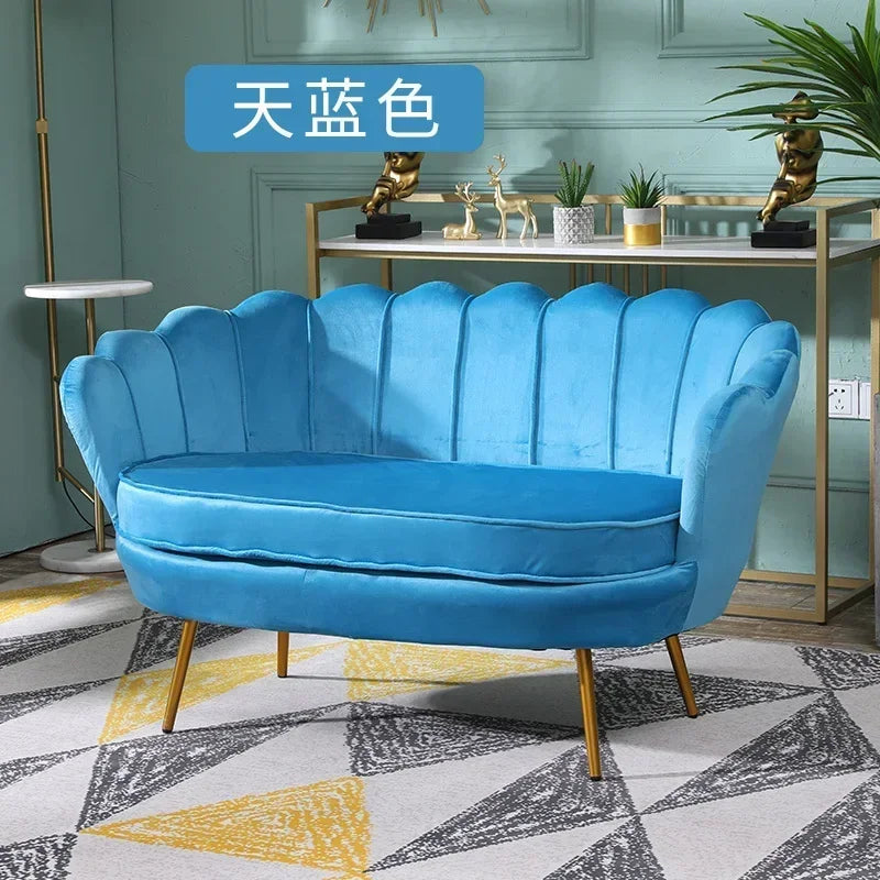Nordic Flannel Single Sofa Chair - Light Luxury Living Room Furniture for Home or Beauty Salon, Custom Upholstered Modern Accent Chair