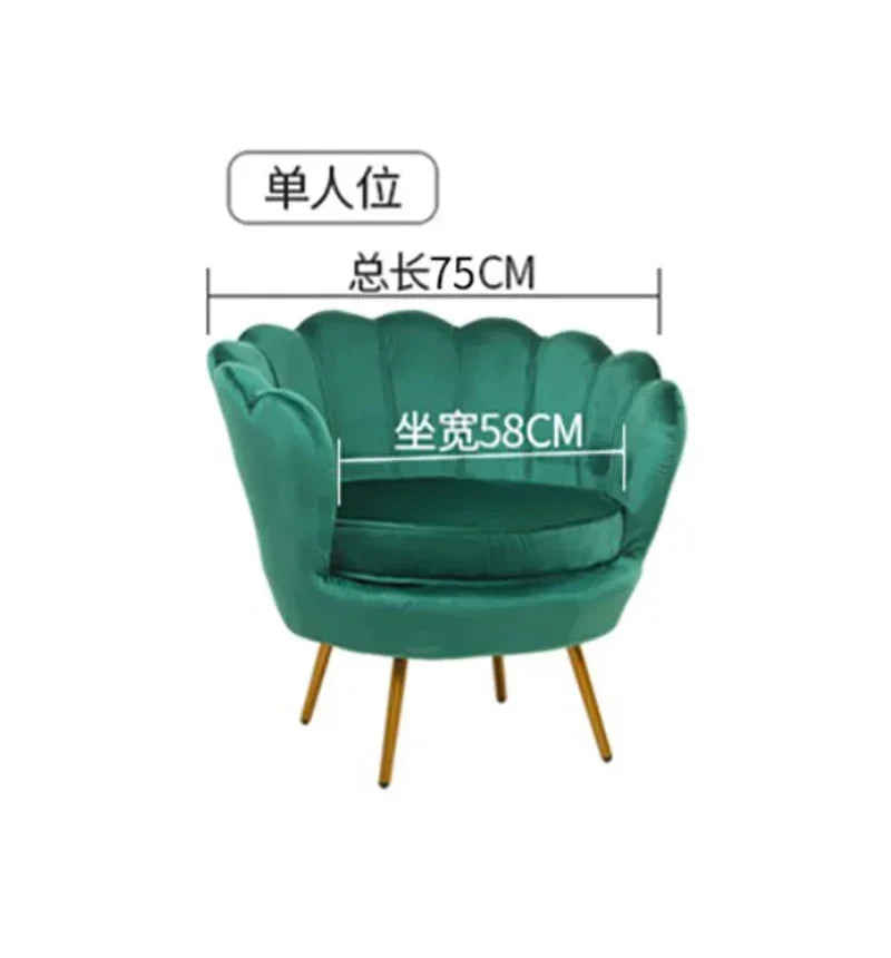 Nordic Flannel Single Sofa Chair - Light Luxury Living Room Furniture for Home or Beauty Salon, Custom Upholstered Modern Accent Chair