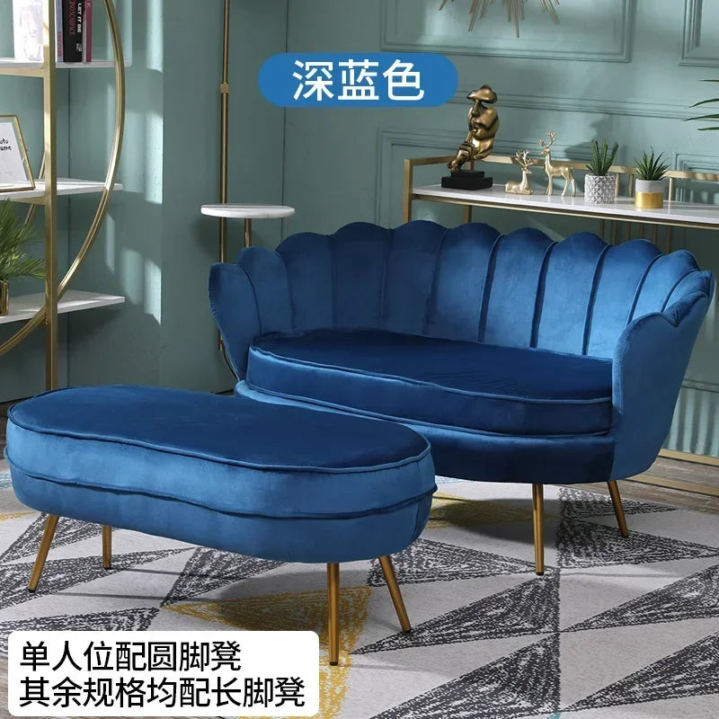 Nordic Flannel Single Sofa Chair - Light Luxury Living Room Furniture for Home or Beauty Salon, Custom Upholstered Modern Accent Chair