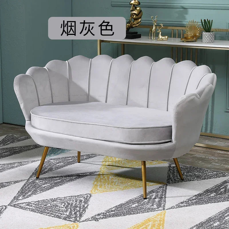 Nordic Flannel Single Sofa Chair - Light Luxury Living Room Furniture for Home or Beauty Salon, Custom Upholstered Modern Accent Chair