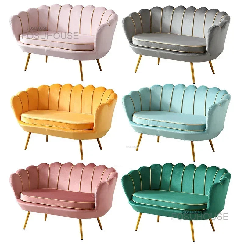 Nordic Flannel Single Sofa Chair - Light Luxury Living Room Furniture for Home or Beauty Salon, Custom Upholstered Modern Accent Chair