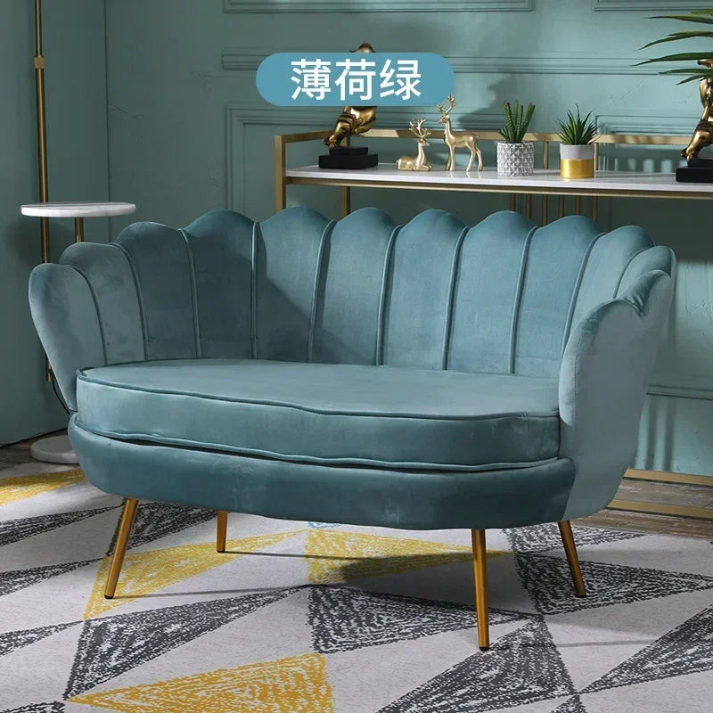 Nordic Flannel Single Sofa Chair - Light Luxury Living Room Furniture for Home or Beauty Salon, Custom Upholstered Modern Accent Chair