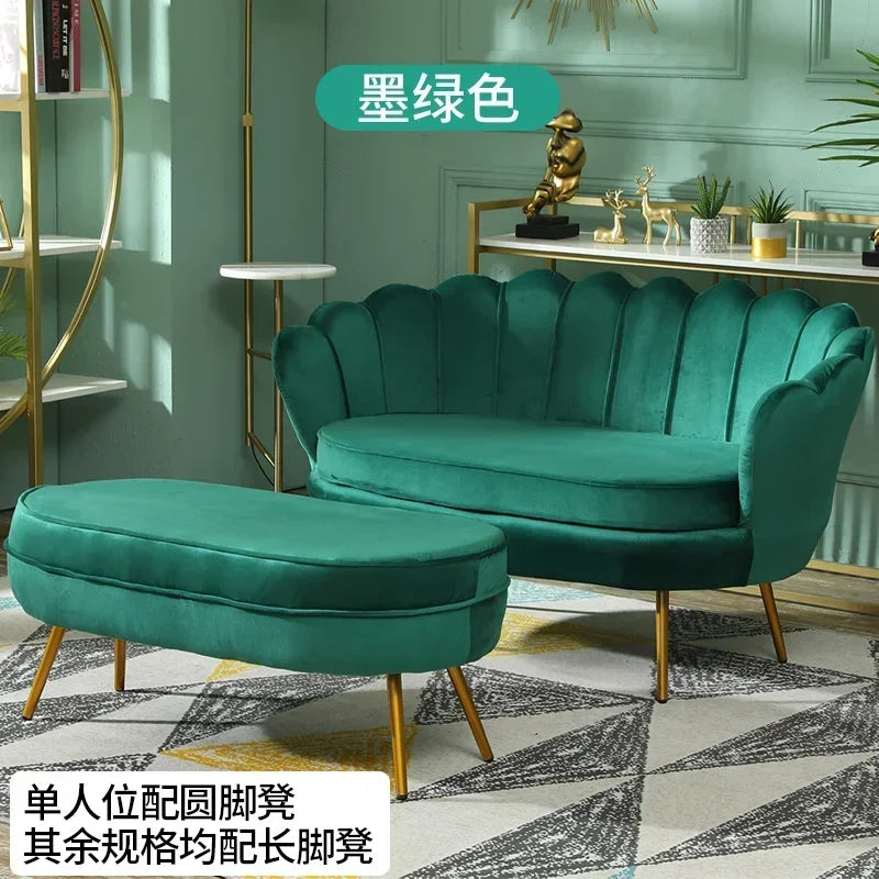 Nordic Flannel Single Sofa Chair - Light Luxury Living Room Furniture for Home or Beauty Salon, Custom Upholstered Modern Accent Chair