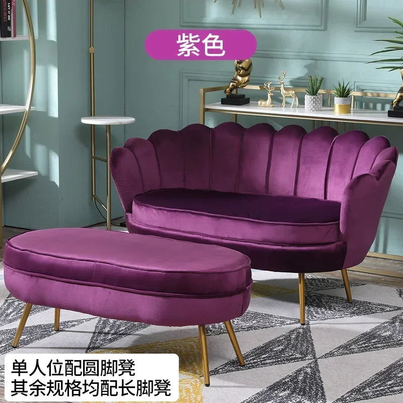 Nordic Flannel Single Sofa Chair - Light Luxury Living Room Furniture for Home or Beauty Salon, Custom Upholstered Modern Accent Chair