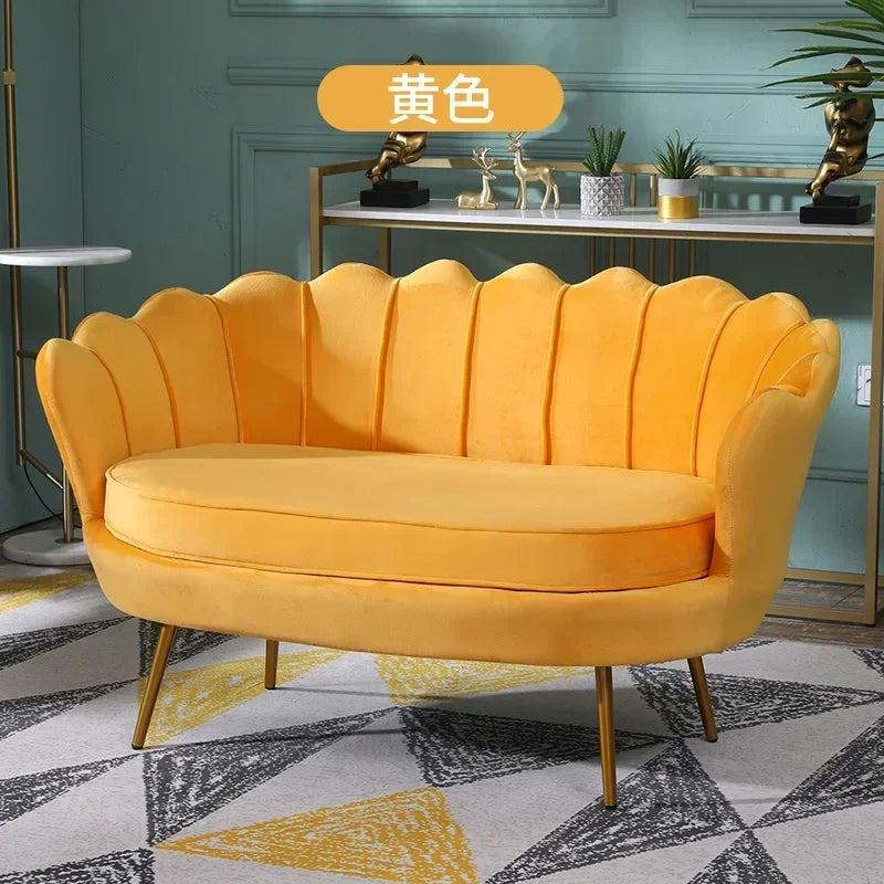 Nordic Flannel Single Sofa Chair - Light Luxury Living Room Furniture for Home or Beauty Salon, Custom Upholstered Modern Accent Chair