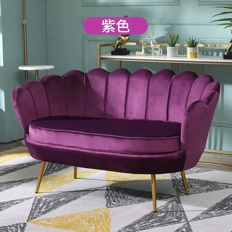 Nordic Flannel Single Sofa Chair - Light Luxury Living Room Furniture for Home or Beauty Salon, Custom Upholstered Modern Accent Chair