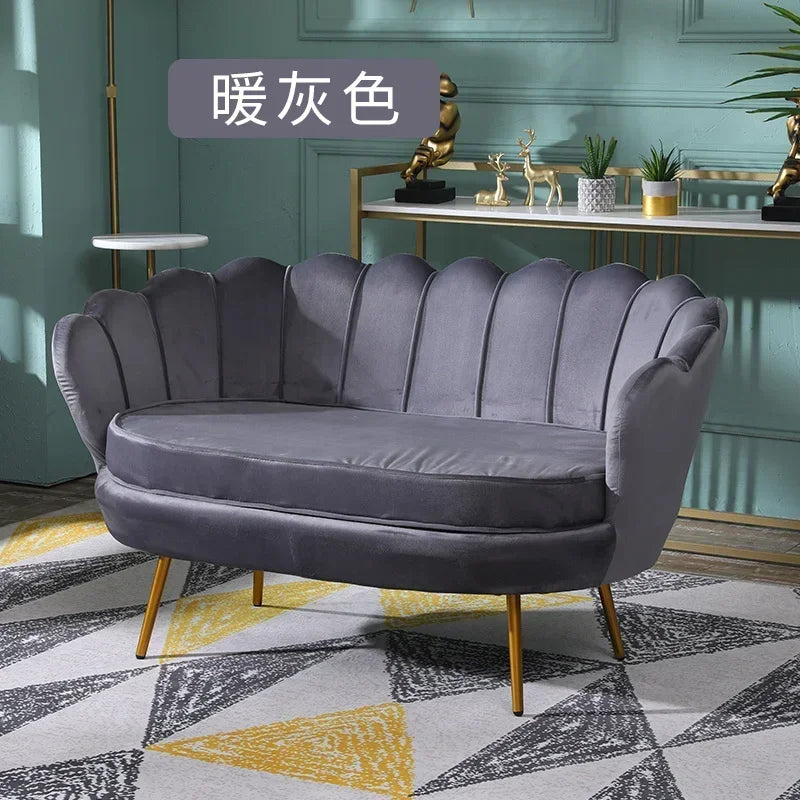 Nordic Flannel Single Sofa Chair - Light Luxury Living Room Furniture for Home or Beauty Salon, Custom Upholstered Modern Accent Chair