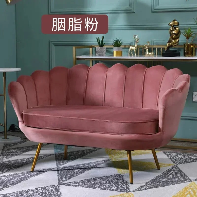 Nordic Flannel Single Sofa Chair - Light Luxury Living Room Furniture for Home or Beauty Salon, Custom Upholstered Modern Accent Chair