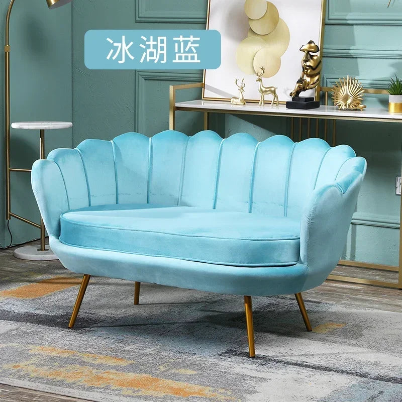 Nordic Flannel Single Sofa Chair - Light Luxury Living Room Furniture for Home or Beauty Salon, Custom Upholstered Modern Accent Chair