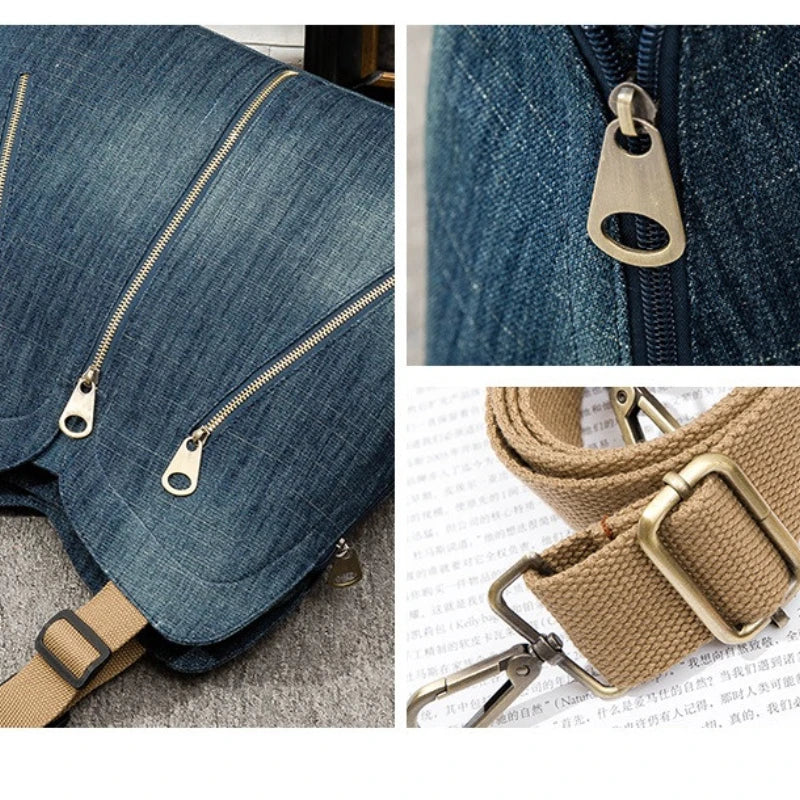 Women's Large Capacity Denim Tote Bag - Quality Light Blue Handbag, Luxury Ladies' Shoulder Purse