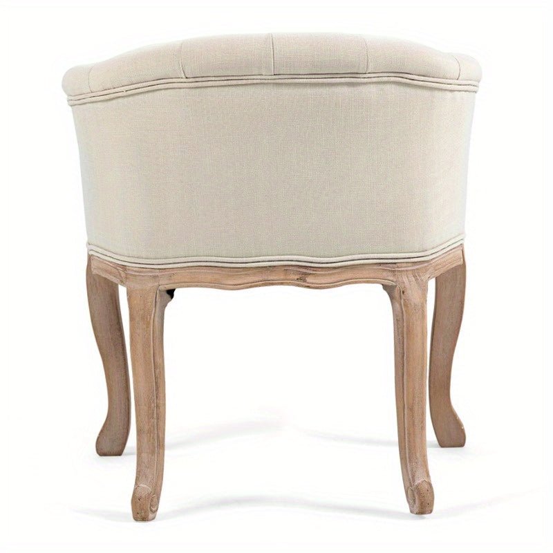 customized - Accent Chair for Living Room Bedroom, French Country Chair with Carved Legs, Stylish Comfy Living Room Chair, Vintage Tufted Upholstered Chair for Home Office, Beige - Boho Eco Boutique™ - customized - Boho Eco Boutique™ - Beige -