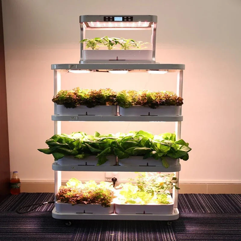 Automatic Home Garden Aquaponics Hydroponic Farming System - Complete Vertical Hydroponic System for Growing Vegetables