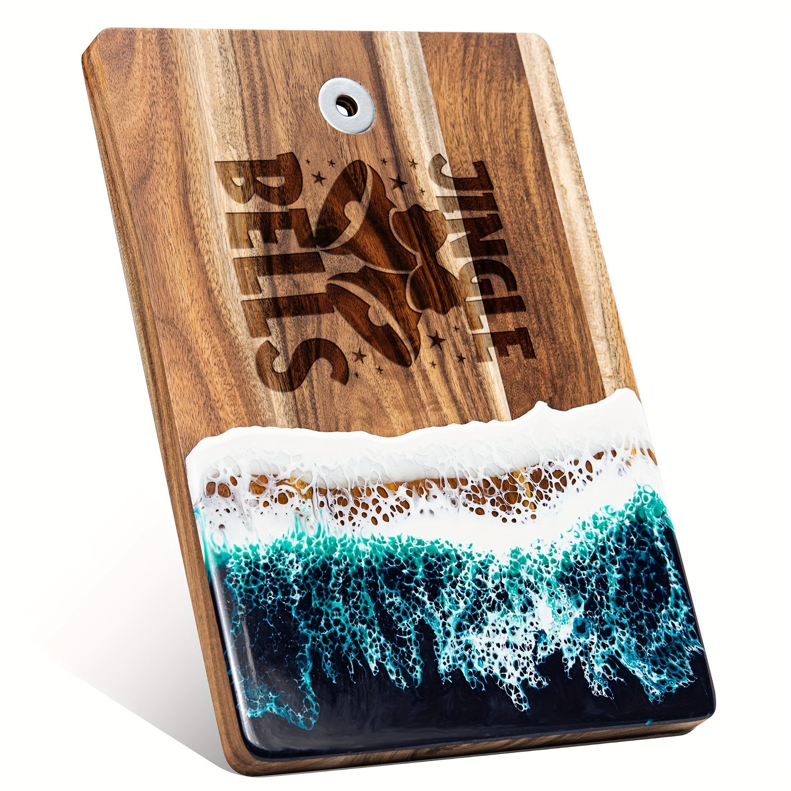 Custom Engraved Ocean-Themed Wooden Cutting Board - Acacia Wood with Unique Resin Pattern | Ideal for Cheese, Charcuterie & Vegetables | Perfect Gift for Weddings, Anniversaries & More