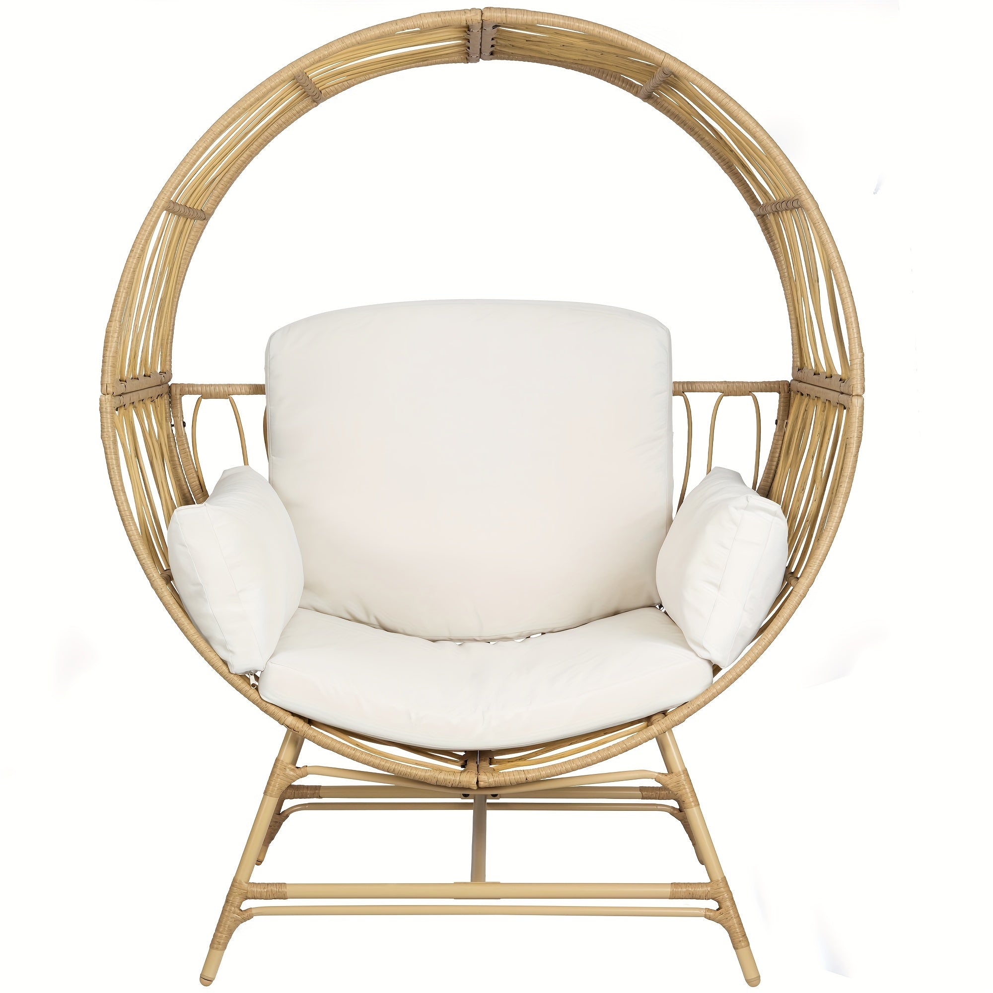 Bifanuo Egg Chair With Ottoman Outdoor Egg Dining Chair With Cushion Rattan Chair Wicker Chair PE For Patio Garden