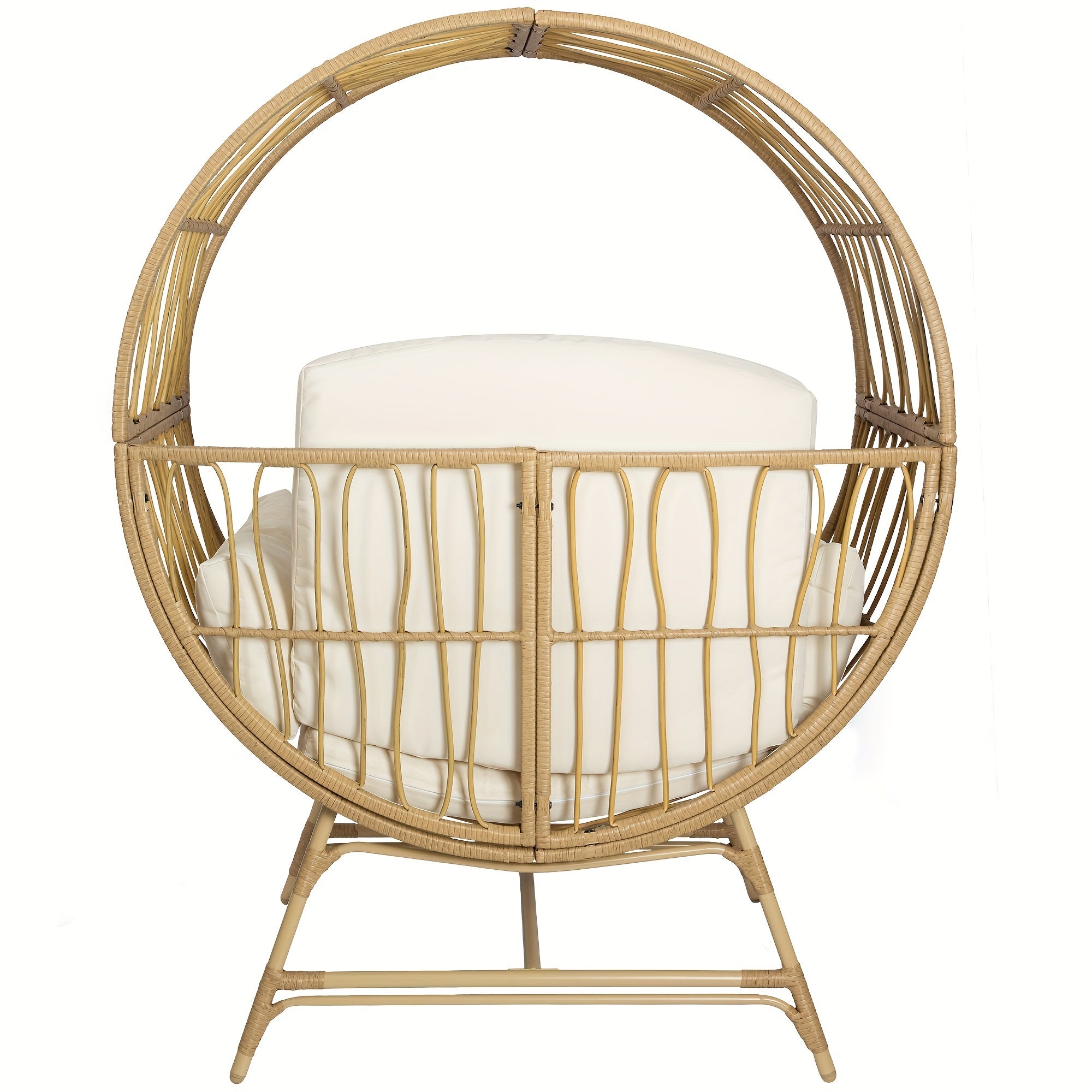 Bifanuo Egg Chair With Ottoman Outdoor Egg Dining Chair With Cushion Rattan Chair Wicker Chair PE For Patio Garden