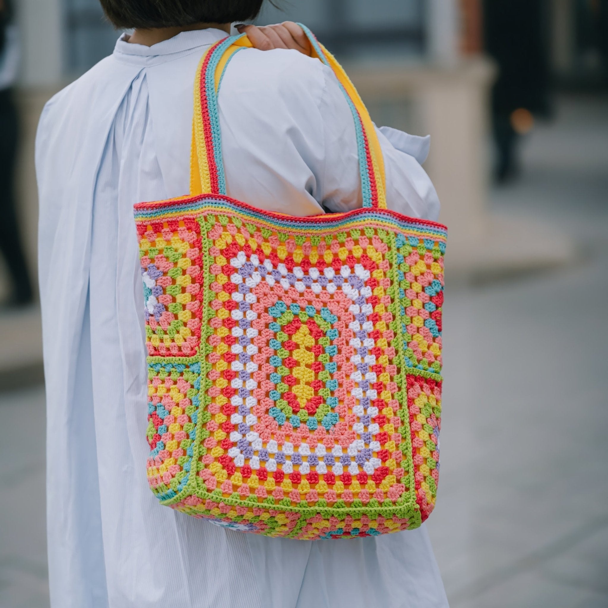 customized - Bohemian Chic Crochet Tote Bag Handcrafted Stylish - Boho Eco Boutique™ - customized - Boho Eco Boutique™ - One Pack - Yellow -