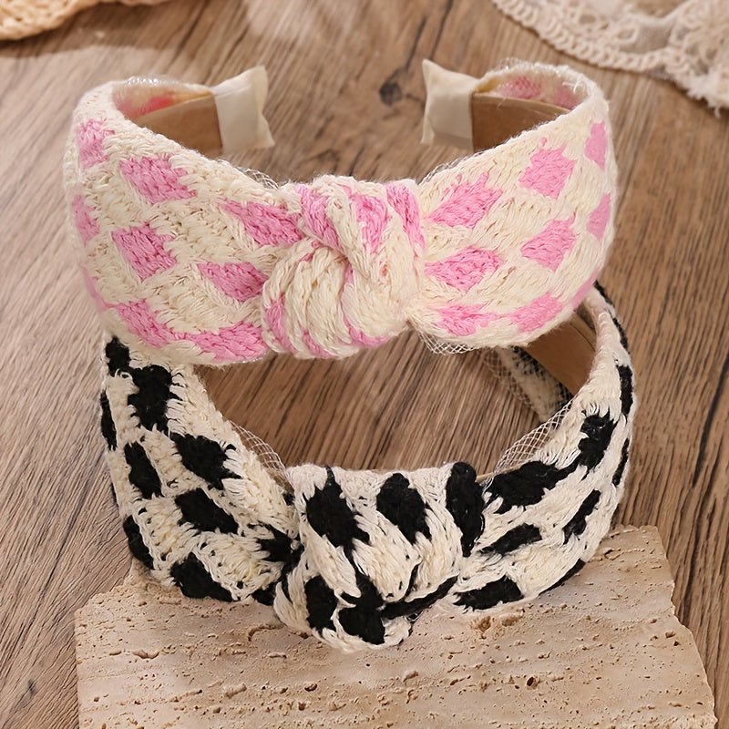 customized - Bohemian HandCrocheted Floral Headbands Set of 2 - Boho Eco Boutique™ - customized - Boho Eco Boutique™ - Pink -