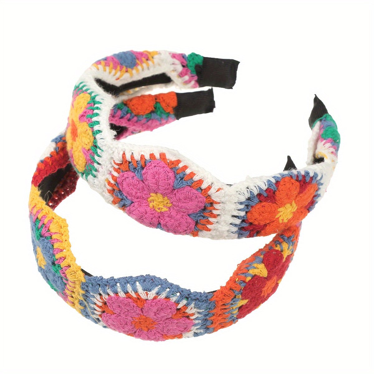 customized - Bohemian Sweet Floral Fabric Hairband for Women - Single Piece, Boho Weaving Tape Headband with Color Matching Flower Design, Non - Feathered Daily Hair Accessory, Ideal Gift - Boho Eco Boutique™ - customized - Boho Eco Boutique™ - A -