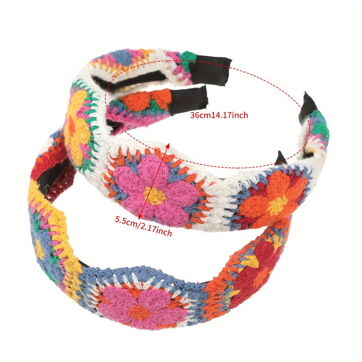 customized - Bohemian Sweet Floral Fabric Hairband for Women - Single Piece, Boho Weaving Tape Headband with Color Matching Flower Design, Non - Feathered Daily Hair Accessory, Ideal Gift - Boho Eco Boutique™ - customized - Boho Eco Boutique™ - A -