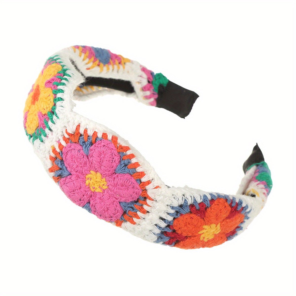 customized - Bohemian Sweet Floral Fabric Hairband for Women - Single Piece, Boho Weaving Tape Headband with Color Matching Flower Design, Non - Feathered Daily Hair Accessory, Ideal Gift - Boho Eco Boutique™ - customized - Boho Eco Boutique™ - A -